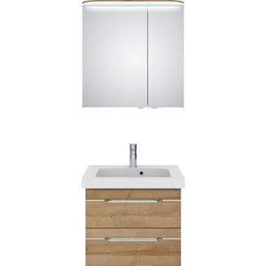 Saphir Badkamerserie Balto Sprint 2-teilig, Mineralmarmor-Waschtisch mit LED-Spiegelschrank (2-delig)