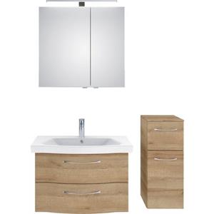 Saphir Badkamerserie 6005 Sprint 3-teilig, Keramik-Waschtisch mit LED-Spiegelschrank (4-delig)