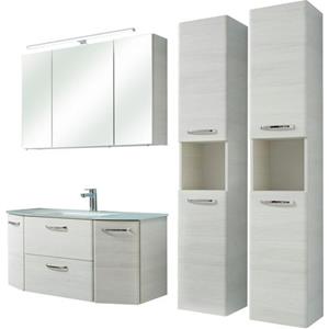 Saphir Badmeubelset Quickset 936 4-teilig, Glaswaschtisch und LED-Spiegelschrank (set)