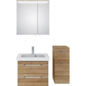 Saphir Badkamerserie Balto Sprint 3-teilig, Mineralmarmor-Waschtisch mit LED-Spiegelschrank (4-delig)