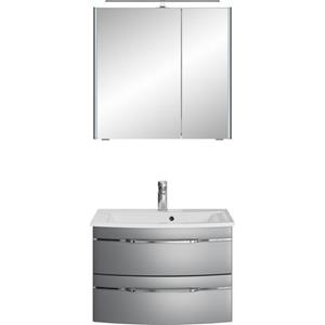 Saphir Badmeubelset Serie 7045 2-teilig Mineralmarmor-Waschtisch mit LED-Spiegelschrank (set)