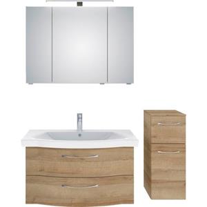 Saphir Badkamerserie 6005 Sprint 3-teilig, Keramik-Waschtisch mit LED-Spiegelschrank (4-delig)