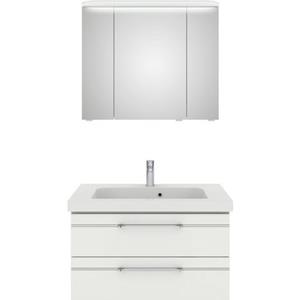 Saphir Badkamerserie Balto Sprint 2-teilig, Mineralmarmor-Waschtisch mit LED-Spiegelschrank (2-delig)