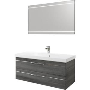 Saphir Badkamerserie Balto 2-teilig Mineralmarmor-Waschtisch mit LED-Spiegel, 123 cm breit (2-delig)