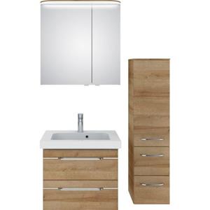 Saphir Badkamerserie Balto Sprint 3-teilig, Mineralmarmor-Waschtisch mit LED-Spiegelschrank (4-delig)