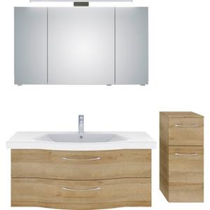 Saphir Badkamerserie 6005 Sprint 3-teilig, Keramik-Waschtisch mit LED-Spiegelschrank (4-delig)