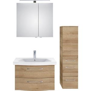 Saphir Badkamerserie 6005 Sprint 3-teilig, Keramik-Waschtisch mit LED-Spiegelschrank