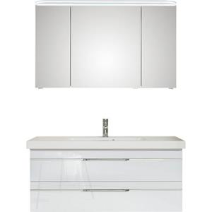 Saphir Badkamerserie Balto Sprint 2-teilig, Mineralmarmor-Waschtisch mit LED-Spiegelschrank (2-delig)