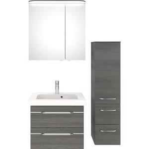 Saphir Badkamerserie Balto Sprint 3-teilig, Mineralmarmor-Waschtisch mit LED-Spiegelschrank (4-delig)