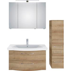 Saphir Badkamerserie 6005 Sprint 3-teilig, Keramik-Waschtisch mit LED-Spiegelschrank (4-delig)