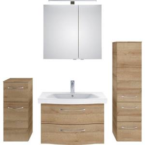 Saphir Badkamerserie 6005 Sprint 4-teilig, Keramik-Waschtisch mit LED-Spiegelschrank (5-delig)