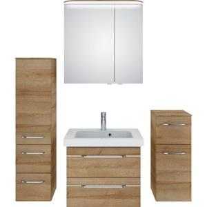 Saphir Badkamerserie Balto Sprint 4-teilig, Mineralmarmor-Waschtisch mit LED-Spiegelschrank (5-delig)