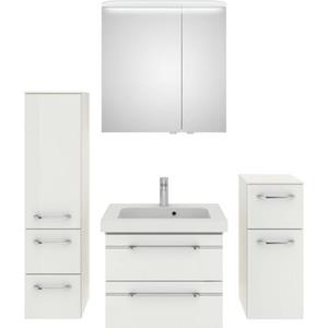 Saphir Badkamerserie Balto Sprint 4-teilig, Mineralmarmor-Waschtisch mit LED-Spiegelschrank (5-delig)