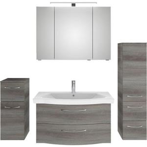 Saphir Badkamerserie 6005 Sprint 4-teilig, Keramik-Waschtisch mit LED-Spiegelschrank