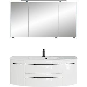 Saphir Badmeubelset Serie 7045 2-teilig Mineralmarmor-Waschtisch mit LED-Spiegelschrank (set)