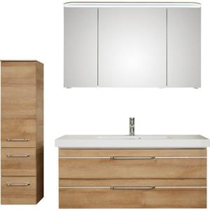 Saphir Badkamerserie Balto Sprint 3-teilig, Mineralmarmor-Waschtisch mit LED-Spiegelschrank