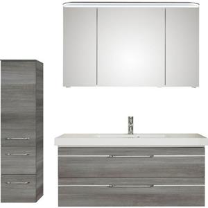 Saphir Badkamerserie Balto Sprint 3-teilig, Mineralmarmor-Waschtisch mit LED-Spiegelschrank