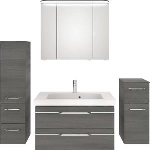 Saphir Badkamerserie Balto Sprint 4-teilig, Mineralmarmor-Waschtisch mit LED-Spiegelschrank (5-delig)