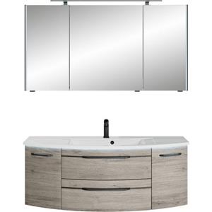 Saphir Badmeubelset Serie 7045 2-teilig Mineralmarmor-Waschtisch mit LED-Spiegelschrank (set)