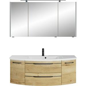 Saphir Badmeubelset Serie 7045 2-teilig Mineralmarmor-Waschtisch mit LED-Spiegelschrank (set)