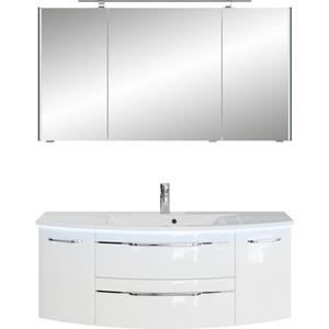 Saphir Badmeubelset Serie 7045 2-teilig Mineralmarmor-Waschtisch mit LED-Spiegelschrank (set)