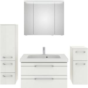 Saphir Badkamerserie Balto Sprint 4-teilig, Mineralmarmor-Waschtisch mit LED-Spiegelschrank (5-delig)