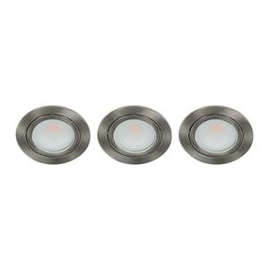 Letsleds.nl Set 3x Bella LED spot kantelbaar 5Watt rond NIKKEL IP65 dimbaar