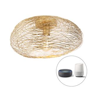 QAZQA Smarte Deckenleuchte Gold oval inkl. WiFi G95 - Sarella