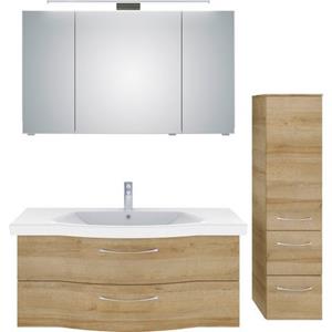 Saphir Badkamerserie 6005 Sprint 3-teilig, Keramik-Waschtisch mit LED-Spiegelschrank (4-delig)