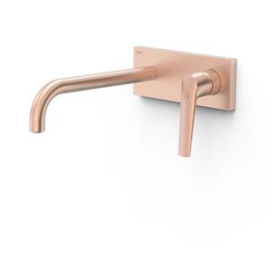 Tres Wastafelkraan Inbouw  Fuji 24 Cm Met Bedieningsplaat Mat Rose Gold