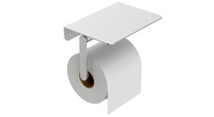 Mueller Hilton toiletrolhouder met planchet RVS