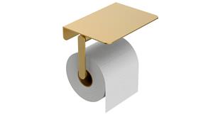 Mueller Hilton toiletrolhouder met planchet geborsteld messing