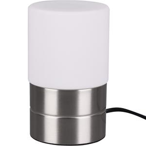 BES LED LED Tafellamp - Trion Saidi - E14 Fitting - 1 lichtpunt - Mat Nikkel - Metaal - Wit Glas