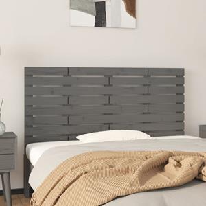 VidaXL Hoofdbord wandmontage 146x3x63 cm massief grenenhout grijs