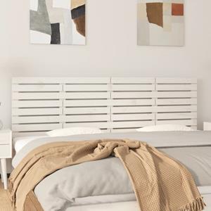 VidaXL Hoofdbord wandmontage 166x3x63 cm massief grenenhout wit