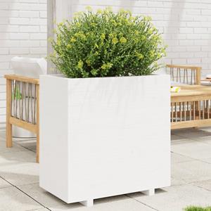 VidaXL Plantenbak 70x40x72,5 cm massief grenenhout wit