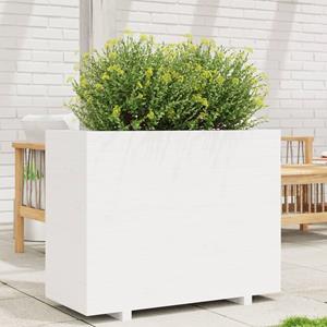 VidaXL Plantenbak 90x40x72,5 cm massief grenenhout wit