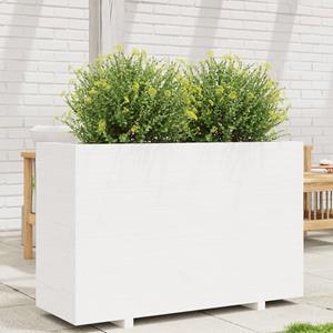 VidaXL Plantenbak 110x40x72,5 cm massief grenenhout wit