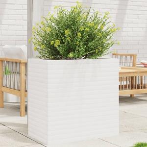 VidaXL Plantenbak 70x40x68,5 cm massief grenenhout wit