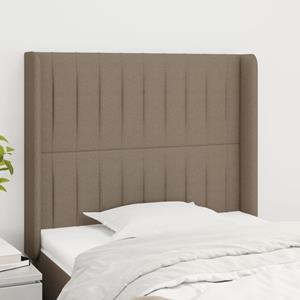 VidaXL Hoofdbord met randen 83x16x118/128 cm stof taupe