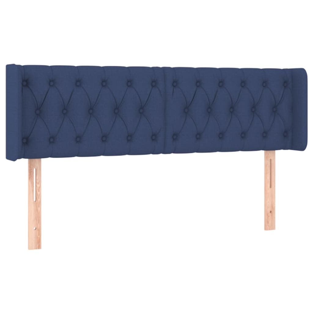 vidaXL Hoofdbord LED 147x16x78/88 cm stof blauw