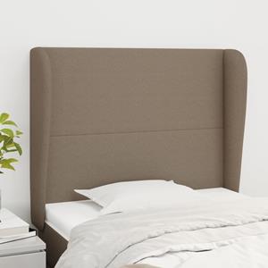 VidaXL Hoofdbord met randen 103x23x118/128 cm stof taupe