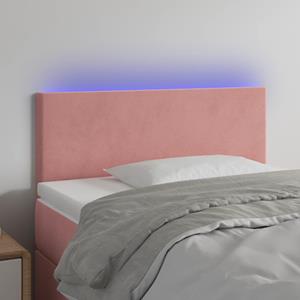VidaXL Hoofdbord LED 100x5x78/88 cm fluweel roze