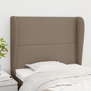 VidaXL Hoofdbord met randen 83x23x118/128 cm stof taupe