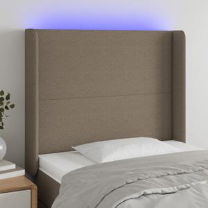 VidaXL Hoofdbord LED 83x16x118/128 cm stof taupe