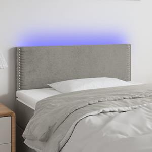 VidaXL Hoofdbord LED 80x5x78/88 cm fluweel lichtgrijs