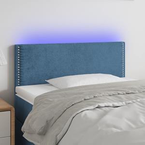 VidaXL Hoofdbord LED 80x5x78/88 cm fluweel donkerblauw