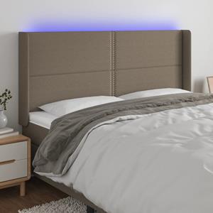 VidaXL Hoofdbord LED 183x16x118/128 cm stof taupe