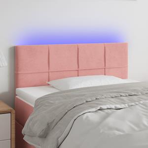VidaXL Hoofdbord LED 100x5x78/88 cm fluweel roze