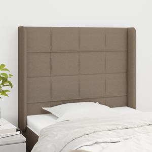 VidaXL Hoofdbord met randen 93x16x118/128 cm stof taupe